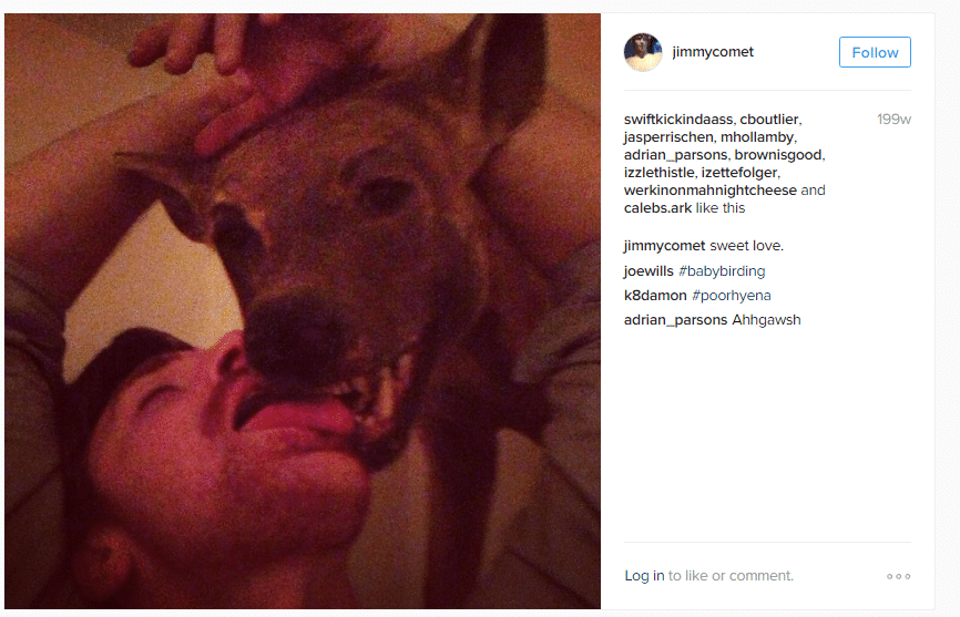 Skærmklip fra James Alefantis' Instagramside