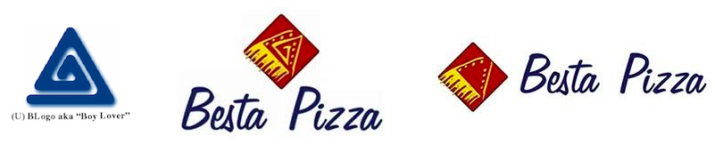 Boy Lover logo ifølge FBI og Besta Pizza logo før og efter Pizzagate.