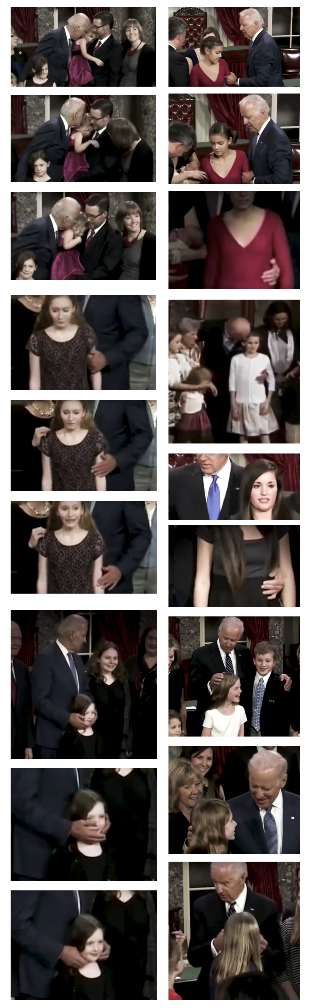 Joe Biden Biden klemmer, tager fat, gnider og snuser