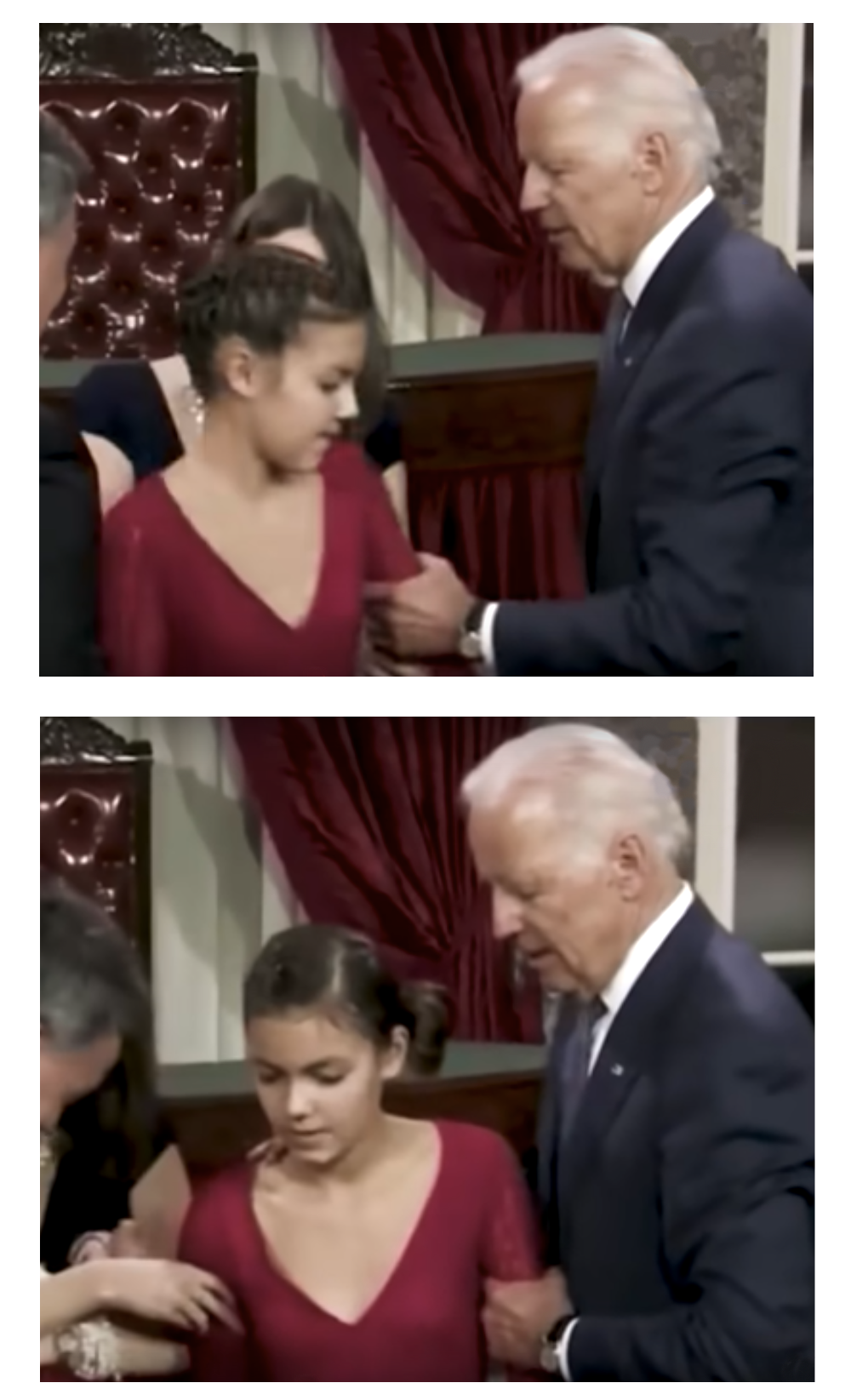 Joe Biden griber fat i pige