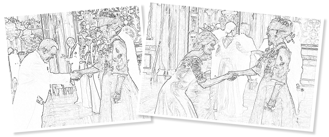 Lars Løkke Rasmussen og Helle Thorning-Schmidt møder dronning Margrethe.