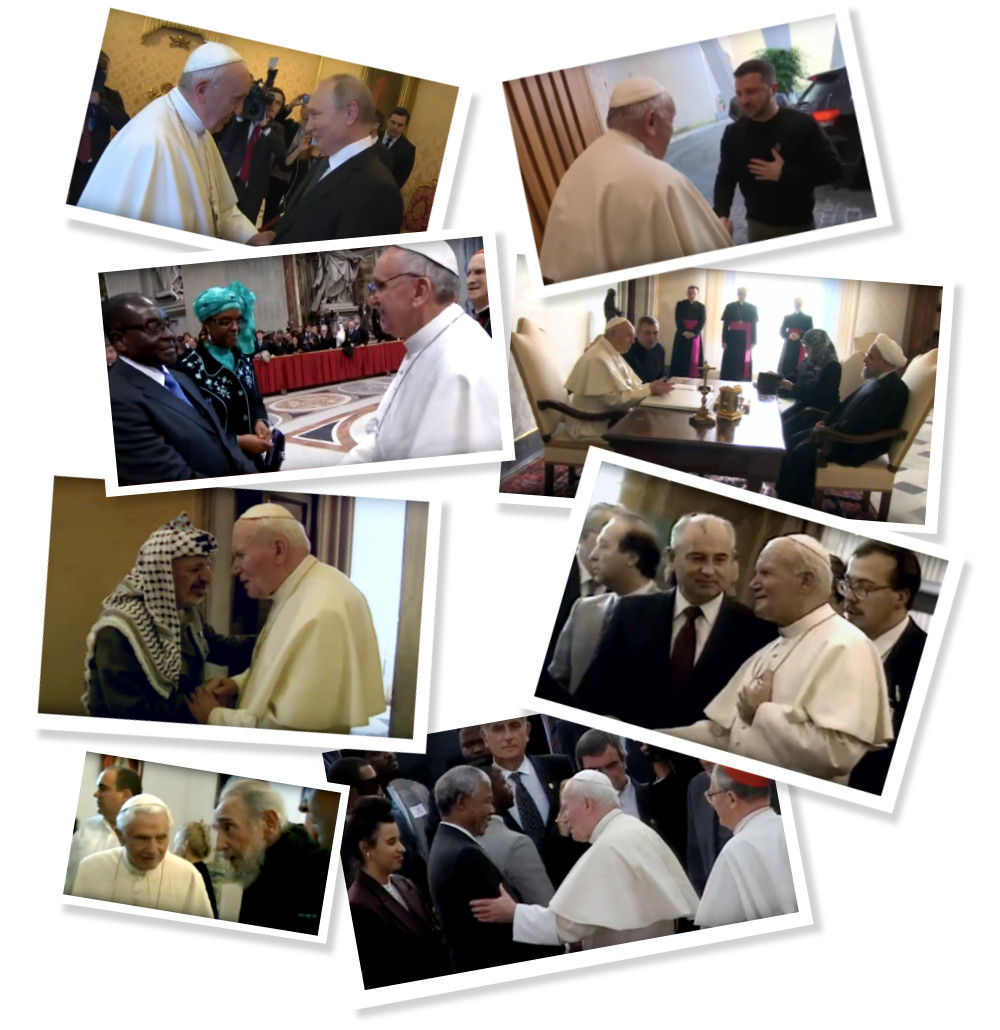 'Venner og fjender', 'skurke og helte' - alle møde med paven