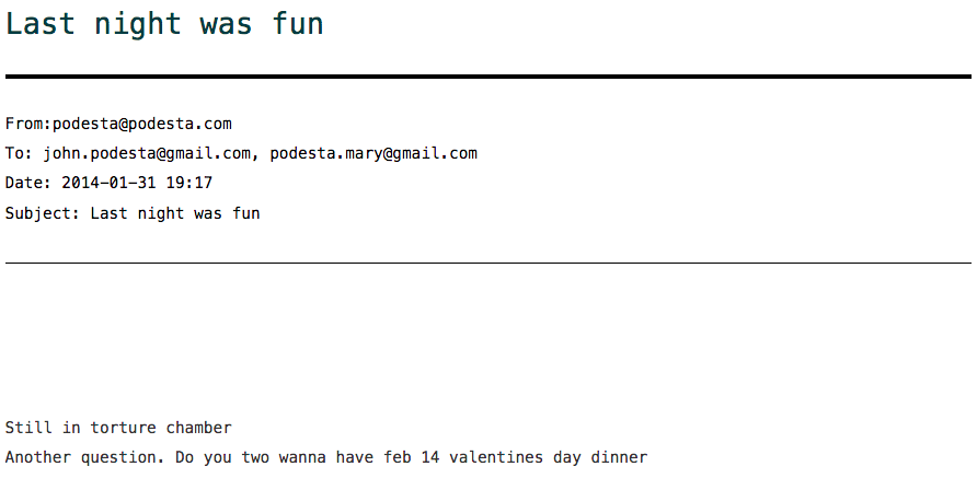 Skærmklip af Wikileaks Podesta-mail nr. 56492